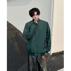 8XL-M美式复古棒球服外套男特大码潮牌双拉链立领夹克衫JK005P85，男装夹克，电商B312