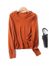 精纺602羊毛16针一线可机洗帽衫，女装针织衫/毛衣，杭跃羊绒