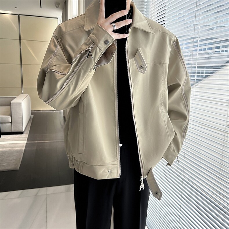 机车风PU皮衣男女韩版垫肩拉链秋冬新款无味皮夹克外套6333P80，男装夹克，星座410-2