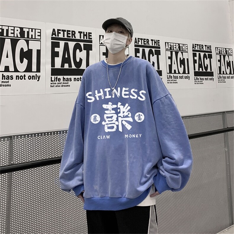 DSA028-SXCT22L103 抖音品质水洗重磅卫衣男高品质65棉圆领卫衣图片