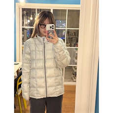 高品户外90白鸭绒外套男女保暖立领格纹衔缝羽绒服A1138-P158，男装羽绒服，星座1505