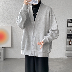 纯色开衫外套M~8XL大码高级感重磅宽松华夫格慵懒卫衣KS2101/P60图片