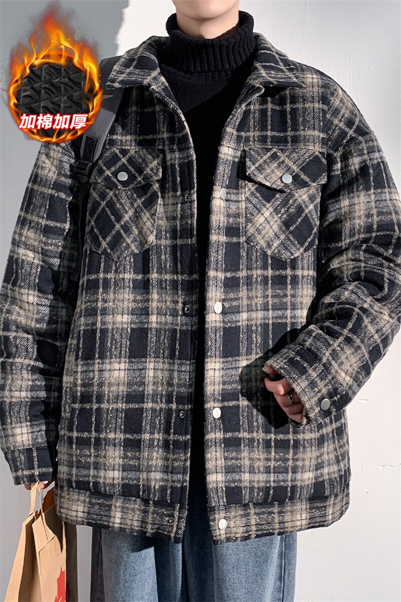 特批P75无差价薄款改冬加棉小香风棉服男潮加厚棉衣外套J606J加棉,男装棉衣,电商A001-1