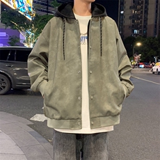 假两件机车服皮衣外套男高级感痞帅宽松休闲pu皮夹克JK0196-P93，男装夹克，星座308B-2