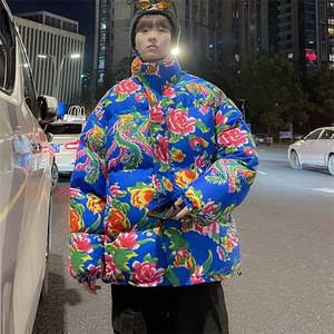 MY203男女休闲大码加厚保暖防寒棉衣外套东北大花风外衣棉袄图片