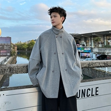 加棉加厚毛呢大衣短款风衣外套504-F23-P85控128(加棉P95控138)，男装毛呢大衣，星座504