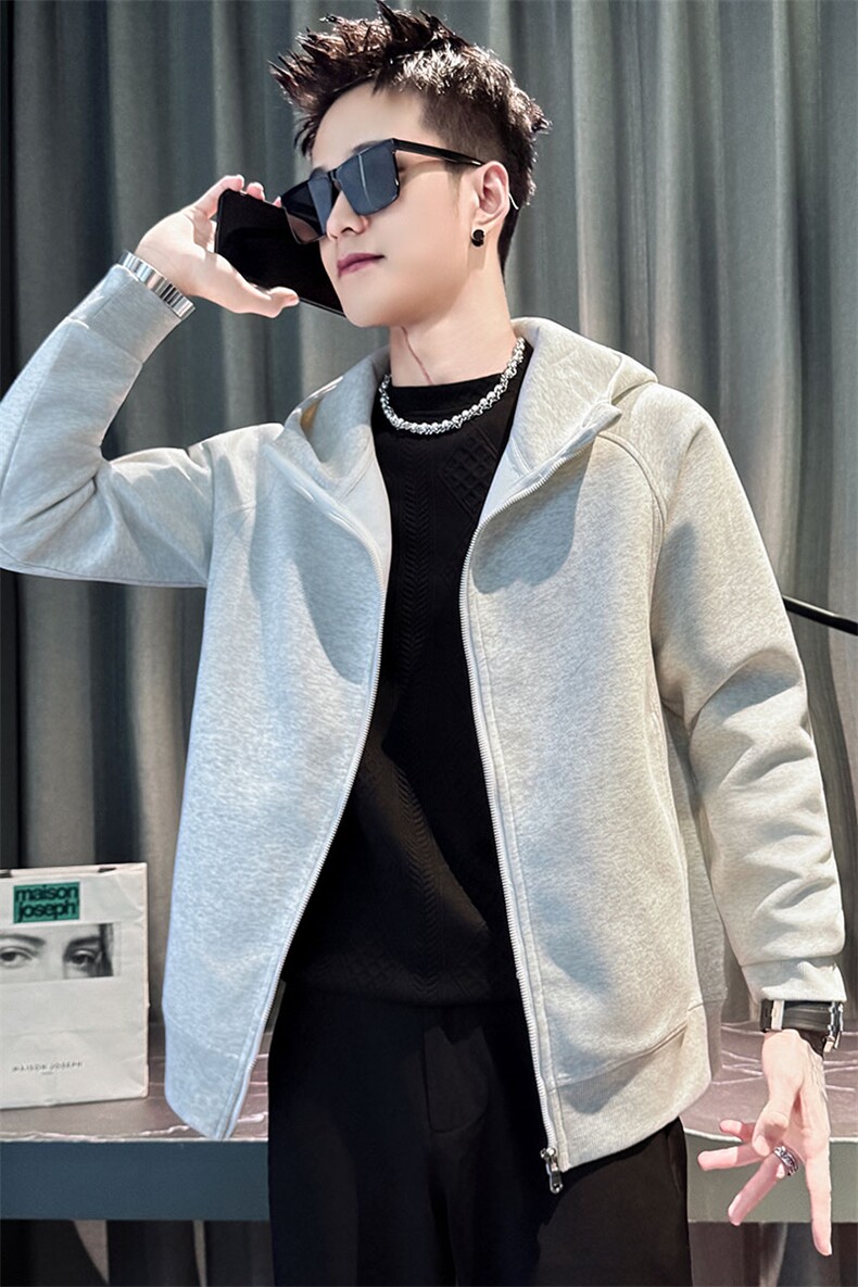 W1918-P78控108男士时尚连帽开衫卫衣外套2025新款春秋季男装上,女装短外套,星座102A（原电商D309-1）