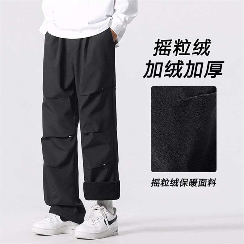 工装裤男新款秋冬季加绒加厚运动冲锋裤垂感休闲裤JR730-特批-45图片