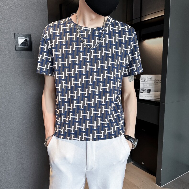 新品男装满印T字短袖T恤潮男休闲T恤，男装T恤，电商B248