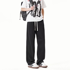 K10033-P35潮牌卫裤男2025新款百搭褶皱宽松直筒休闲长裤，男装休闲裤，电商A178
