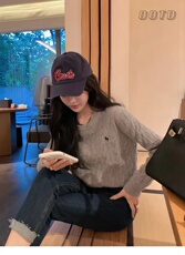 秋冬圆领毛衣针织衫针织复古套头打底麻花上衣，女装针织衫/毛衣，半城羊绒