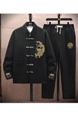 风套装刺绣盘扣男套装，男装休闲套装，星座1206（原A206）