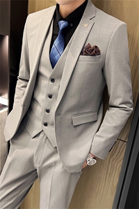 西服套装男西装男士商务休闲职业装修身新郎伴郎结婚三件套礼服潮图片
