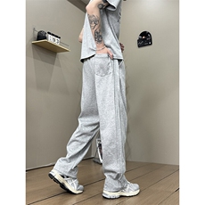 K10033-P35潮牌卫裤男2025新款百搭褶皱宽松直筒休闲长裤，男装休闲裤，电商A178