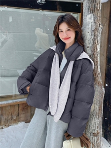 针织披肩90白鸭绒羽绒服女冬季2025新款俏皮减龄短款小个子巨好看图片