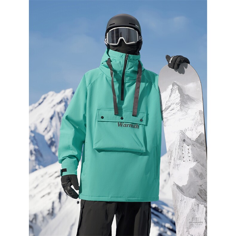 冬季户外运动单板大口袋滑雪服男加厚银狐绒防水防风外套M25-P175,男装棉衣,电商A001