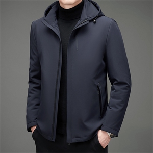 2023冬装新款中老年羽绒服男长款休闲白鸭绒外套MNSAY7055-P270图片