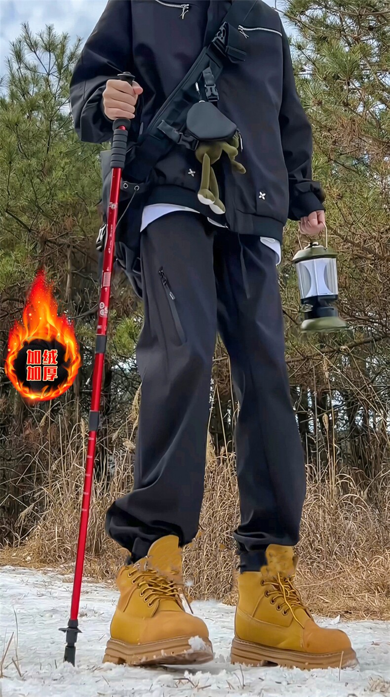 cityboy户外防水加绒冲锋裤休闲裤保暖裤子男加绒P60-常规P50,男装休闲裤,电商A061