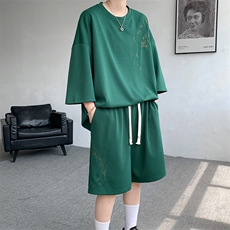 【下大货】TZ2419-P60控78大码刺绣中式风套装~已注册图案，男装休闲套装，电商D232
