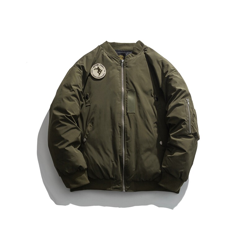 ZM070-P140工装风美式贴标刺绣装饰飞行服棒球服棉衣男，男装棉衣，星座1408-1