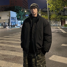 冬季外景新款夹克棉服潮牌情侣立领棒球服男宽松大码MF00373/P120，男装夹克，电商B316