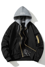 现货秋冬新款棉衣外套可拆卸帽子棒球服夹克，男装棉衣，电商A105