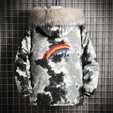 MC49064-P135日系潮衣男大码派克服男工装服外套袄网格，男装棉衣，电商A040A