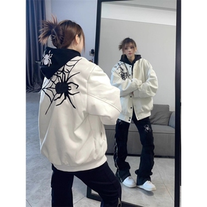 美式潮流春季户外穿高街棒球服外套男女情侣休闲百搭夹克图片