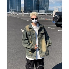 街头美式复古做旧牛仔外套男女宽松潮外套GM8839P60，男装工装外套，星座1116-2