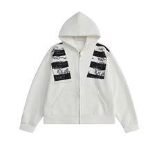 高品质春装新款美式高街潮牌解构设计休闲连帽卫衣男女慵懒风外套，女装短外套，电商A486-1