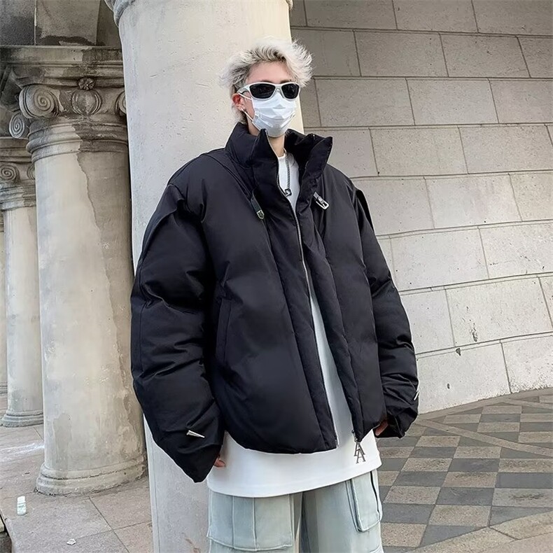 保暖小众设计立领棉衣棉服男金属潮牌加厚棉袄痞帅外套冬季 MY113图片