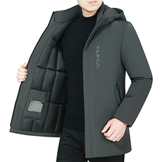2023冬季新款男士连帽宽松免烫棉服中年休闲加厚保暖棉衣服外套，男装棉衣，电商B212（原钱塘6029）