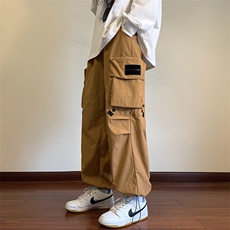港风工装休闲裤男宽松直筒束脚伞兵裤KP803P55，男装休闲裤，星座1204-3