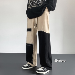 XZ616 秋季新款工装裤宽松直筒拼接撞色休闲长裤 TY923 特P35控68图片