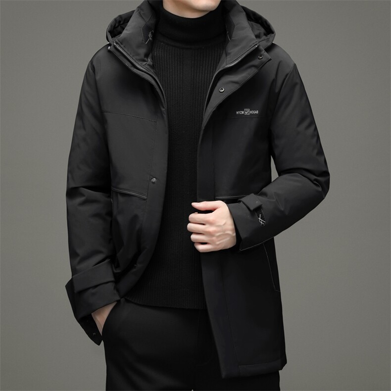90%白鹅绒中青年男士连帽可卸商务休闲羽绒服冬季保暖ZG2922-P360图片