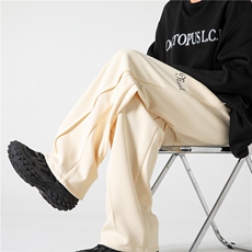 抖音品质港风春季新款拼接潮流宽松休闲裤B315-K24033-p55控78，男装休闲裤，电商B315