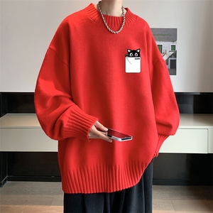 半高领毛衣男大码胖子针织衫毛线衣 M18397-P45 加绒款-P65图片