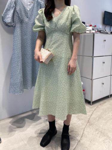 夏季，韩版V领碎花连衣裙，女装连衣裙，cosette(4F)