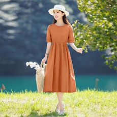 2026年春季大摆型优雅气质逛街女士旅游沙滩，女装连衣裙，江南依恋