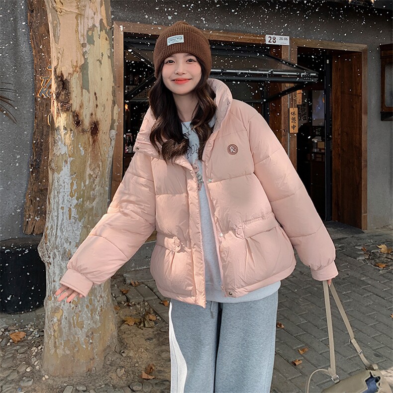 2023年冬季日系可爱甜美短款加厚棉服面包服外套女，女装棉衣/棉服，一九零