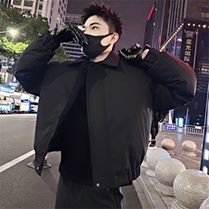 B38/P128控168冬季男士行政棉服高级感简约加厚袄子翻领棉衣黑首1，男装棉衣，星座305B