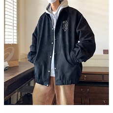 外套男潮ins春秋胖子大码美式vintage麂皮绒刺绣夹克YJ05，男装夹克，星座1116A-1（原606A）