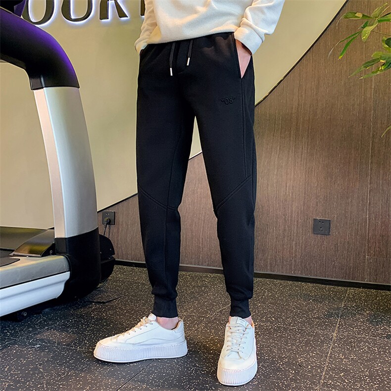 社会精神小伙加绒加厚卫裤运动束脚男裤DS-B249-KK91-P58-加绒P68，男装休闲裤，星座215（原电商B249）