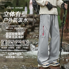 户外伞兵工装裤男春季宽松阔腿长裤休闲直筒运动冲锋裤Z6909-P42，男装工装外套，星座610（原A335）