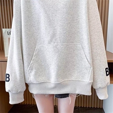 潮牌设计感字母刺绣连帽卫衣男女春秋美式慵懒宽松情侣帽衫，男装卫衣，星座506A