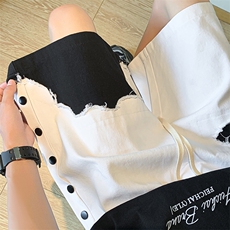 8XL-M特大码短裤男夏季新款大码vibe破洞拼接高街短裤DK1518P50，男装休闲裤，电商D206-1