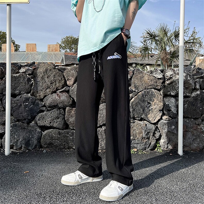 2022夏装新款冰丝拖地长裤大码情侣款条纹裤子B221-LK22023-P50,男装休闲裤,电商B221