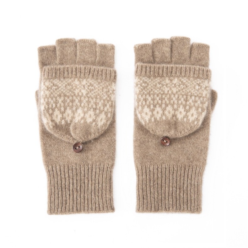 2025年秋季新款表达提花戴帽手套，手套，丽靓一衫