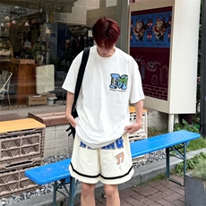 万针全刺绣工艺抖音得物高品质260克重磅纯棉双纱美式高街短袖T恤，男装T恤，电商A486-1