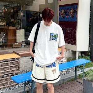 万针全刺绣工艺抖音得物高品质260克重磅纯棉双纱美式高街短袖T恤